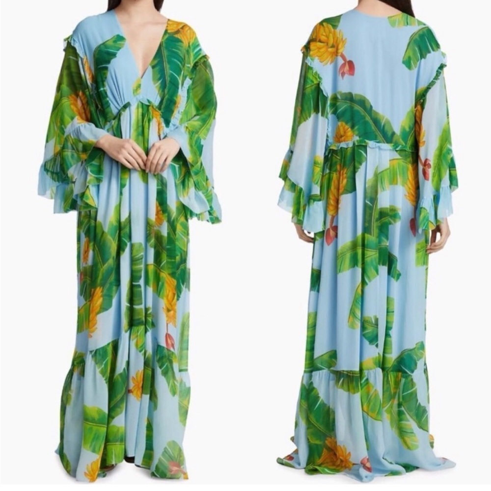 Farm Rio banana dress butterfly sleeves size medium - Picture 3 of 6